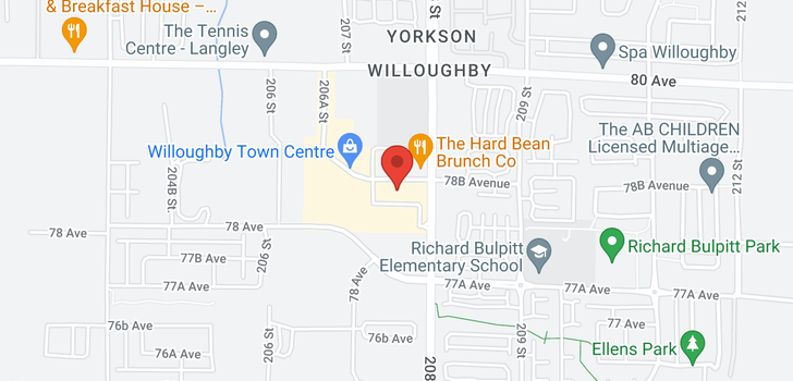 map of 419 20728 WILLOUGHBY TOWN CENTRE DRIVE